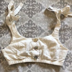 White linen tie tank top